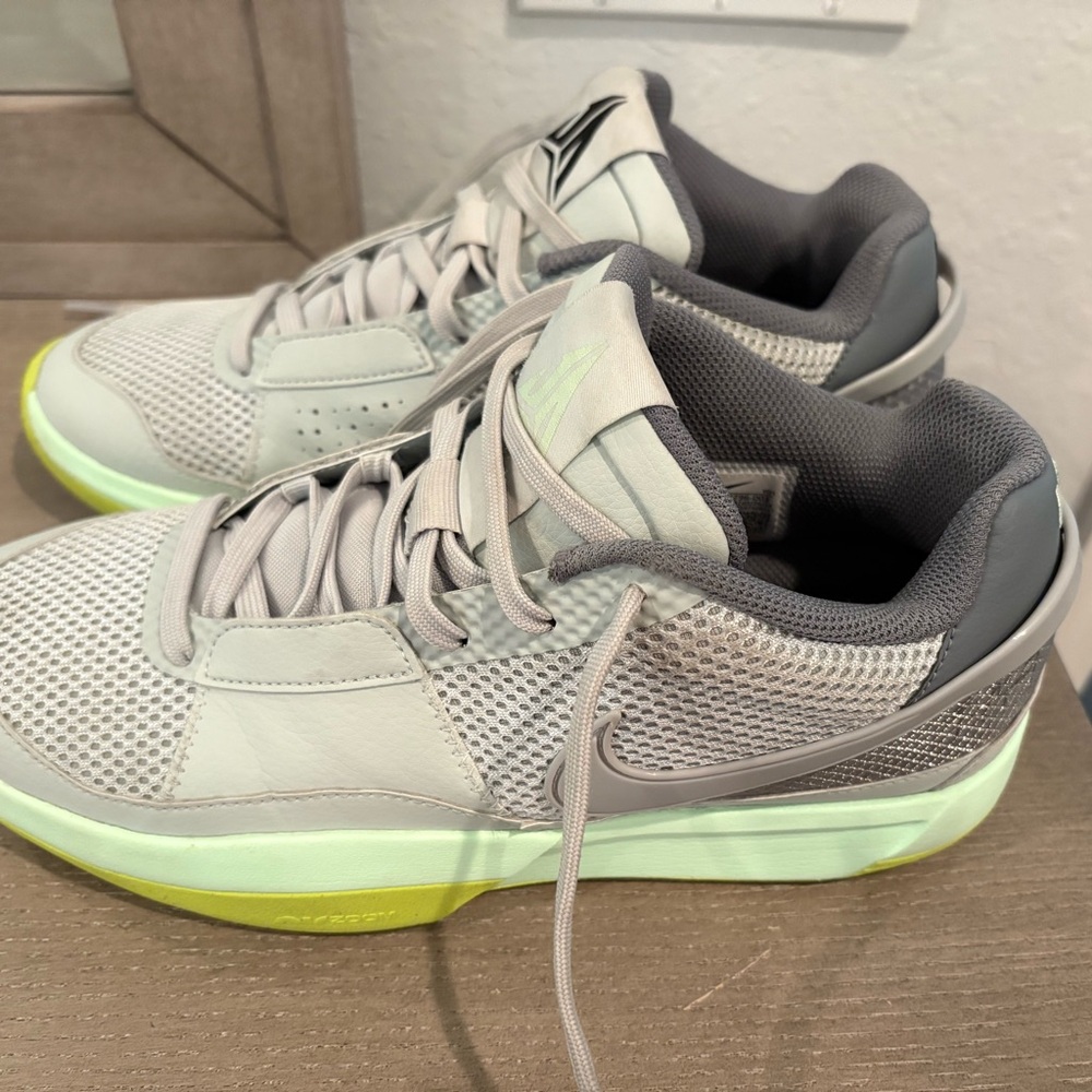 Nike Ja 1 "Light Silver/Cyber/Cool Grey/Granite" Men's Basketball Shoe Size 9 - Picture 3 of 10